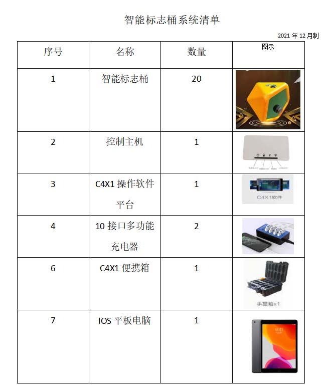 智能标志桶清单列表